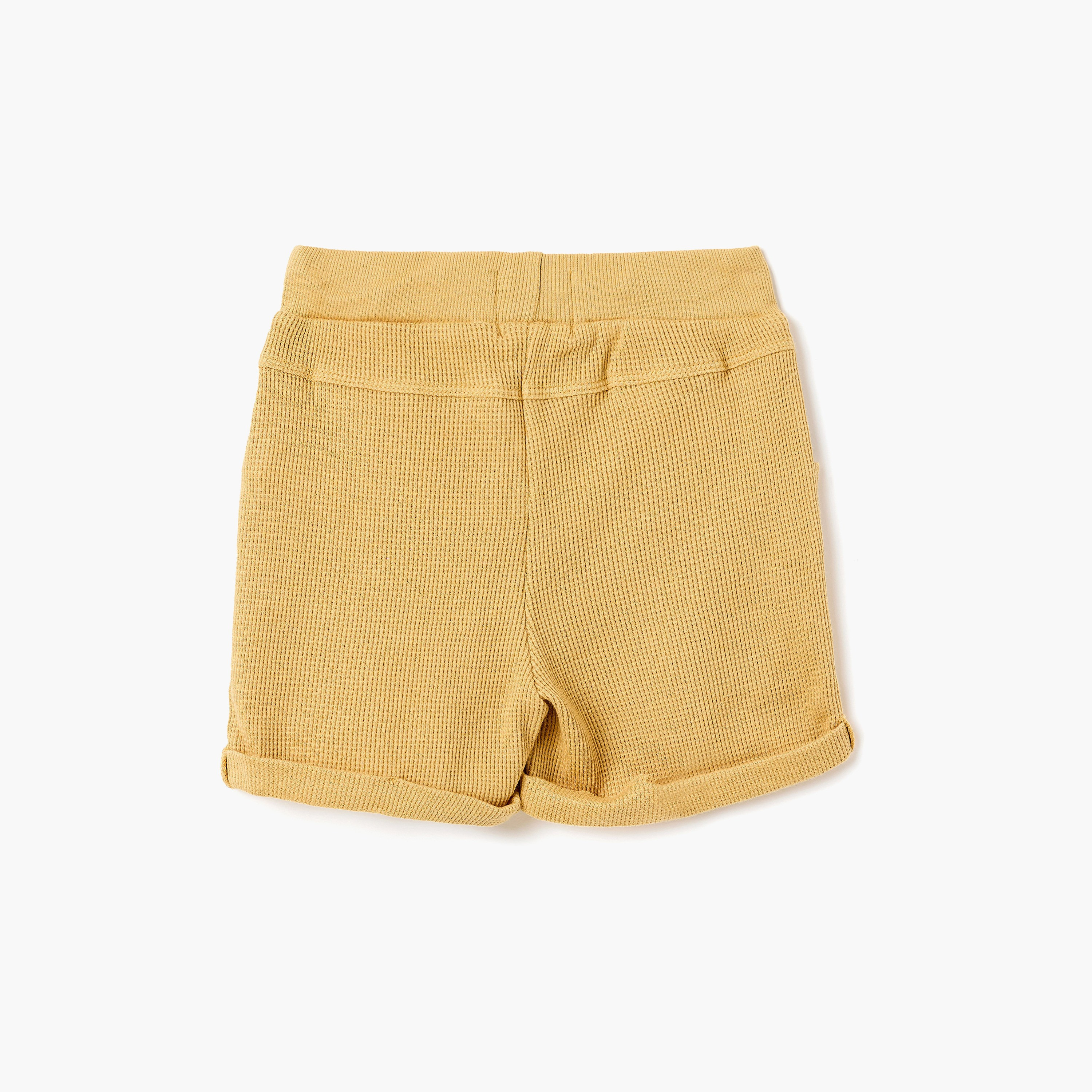 طقم قميص بياقة قماش وافل وشورت بحواف ملفوفة من ديركجي-boys-clothing-setsandcoords-image-7