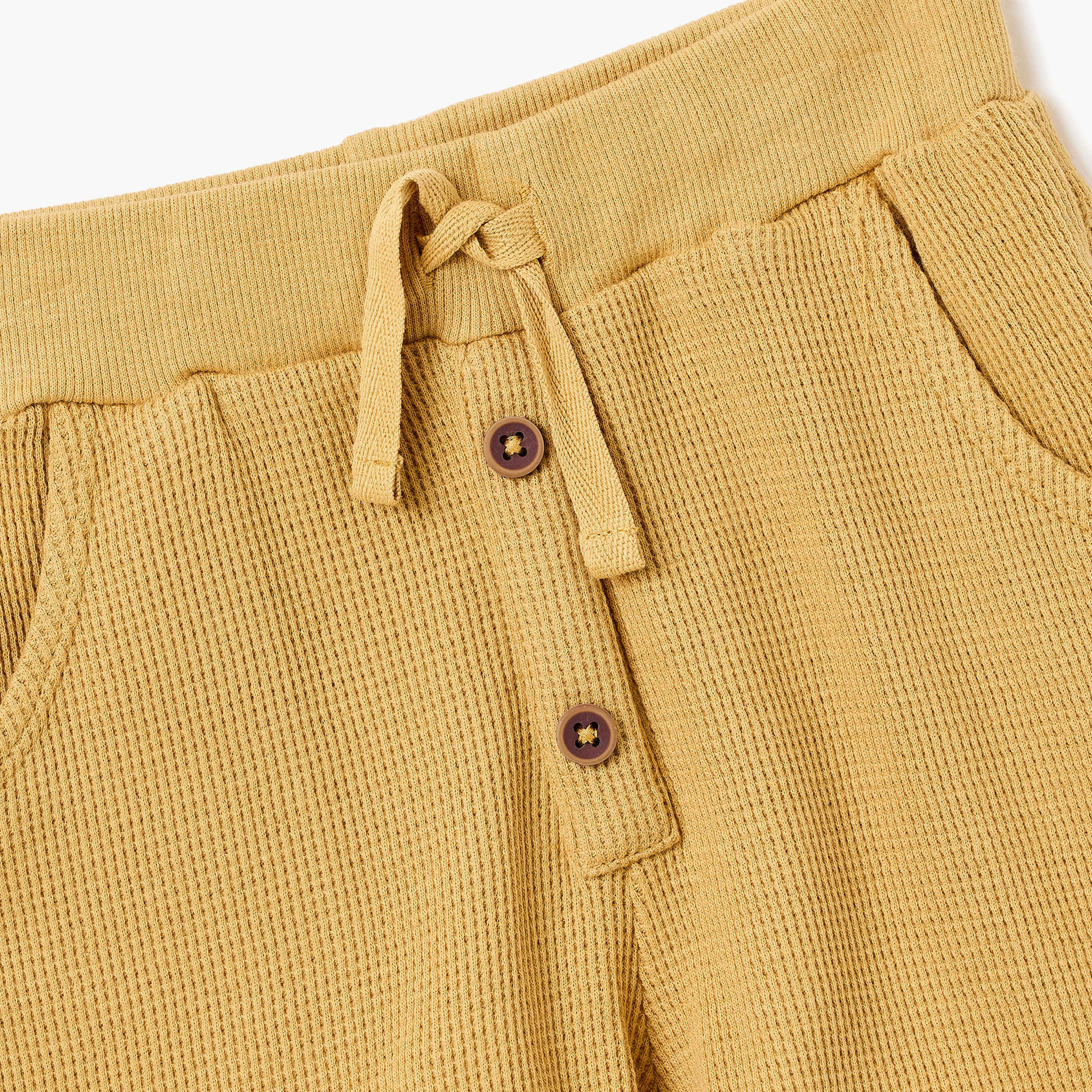 طقم قميص بياقة قماش وافل وشورت بحواف ملفوفة من ديركجي-boys-clothing-setsandcoords-image-8