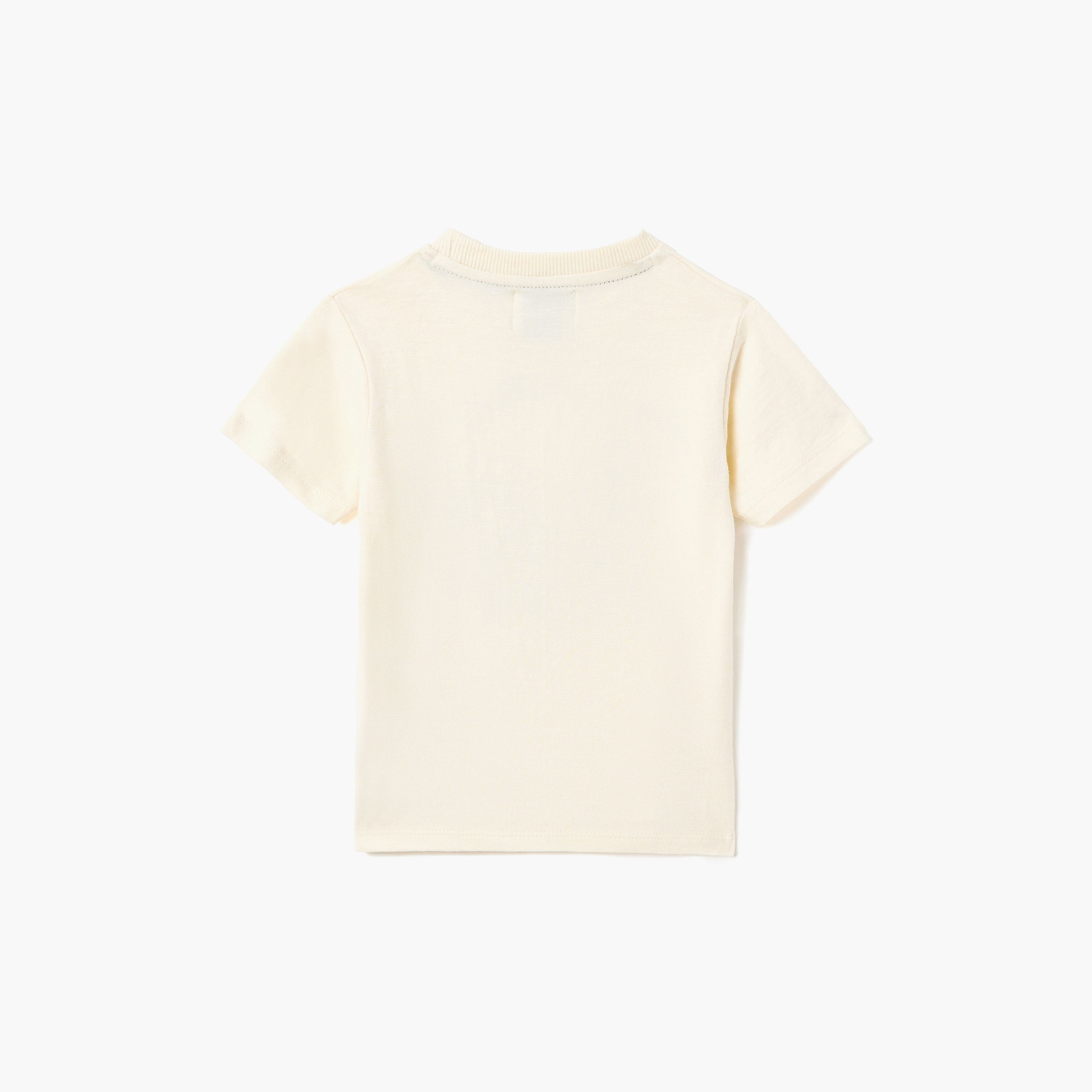 طقم تي شيرت قطني بطبعة "عجلات استوائية" وشورت بخصر مخطط من ديركجي-boys-clothing-setsandcoords-image-3