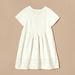 Juniors Solid Knitted Sweater Dress with Short Sleeves and Button Closure-Dresses%2C Gowns and Frocks-thumbnail-3