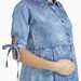 House of Napius Maternity Denim Dress with Knot Detail-Dresses-thumbnail-4