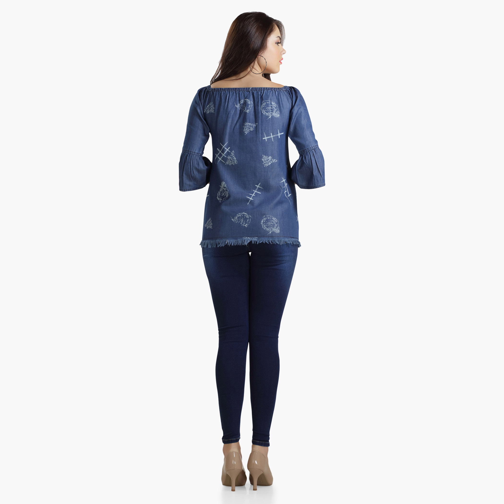 House of Napius Maternity Denim Tunic with Bell Sleeves-baby-maternalcare-maternitywear-image-2
