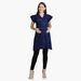House of Napius Maternity Printed Denim Tunic with Butterfly Sleeves-Dresses-thumbnail-2