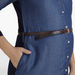 House of Napius Maternity Denim Shirt Dress with Complete Placket-Dresses-thumbnail-4
