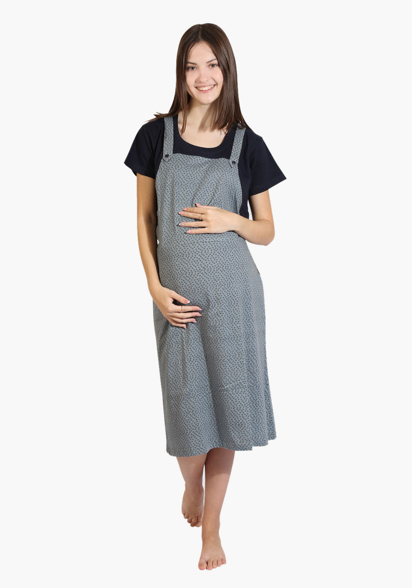 House of Napius Maternity Printed Sleep Dress-Nightwear-image-0