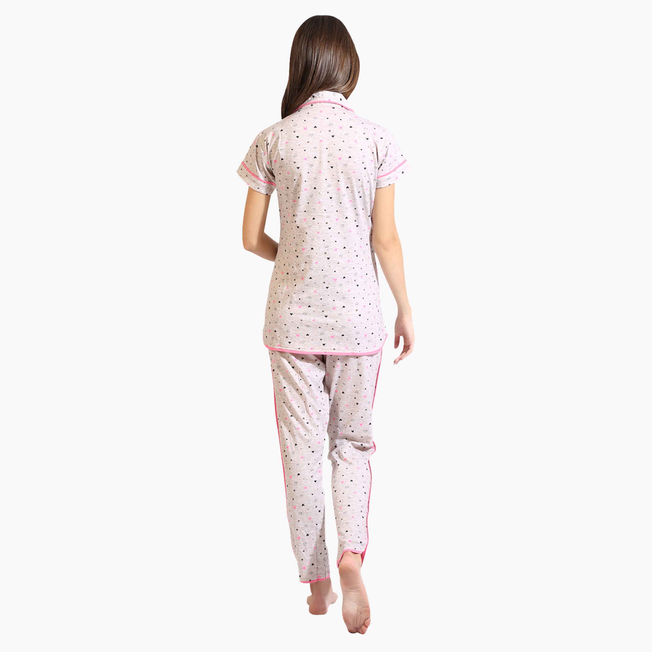 House of Napius Maternity Printed Shirt and Pyjama Set-baby-maternalcare-maternitywear-image-2