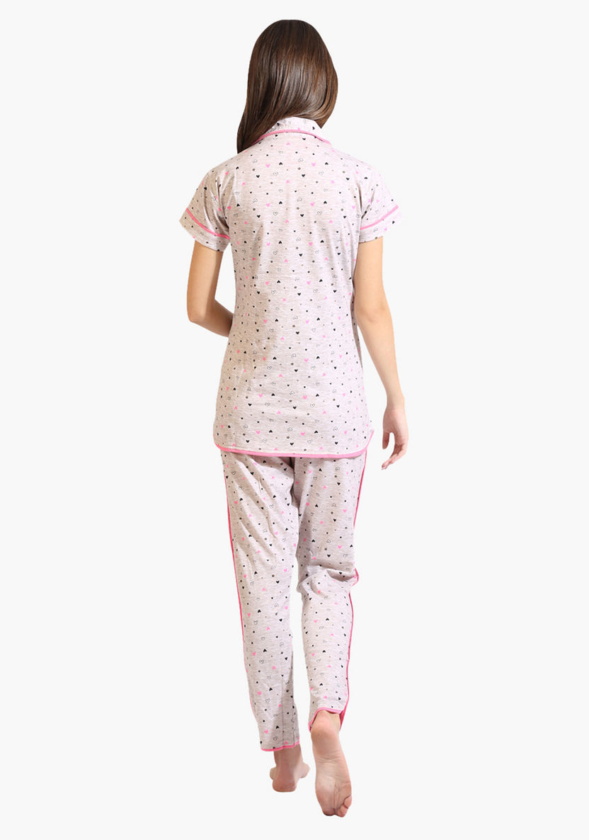 House of Napius Maternity Printed Shirt and Pyjama Set-Nightwear-image-1