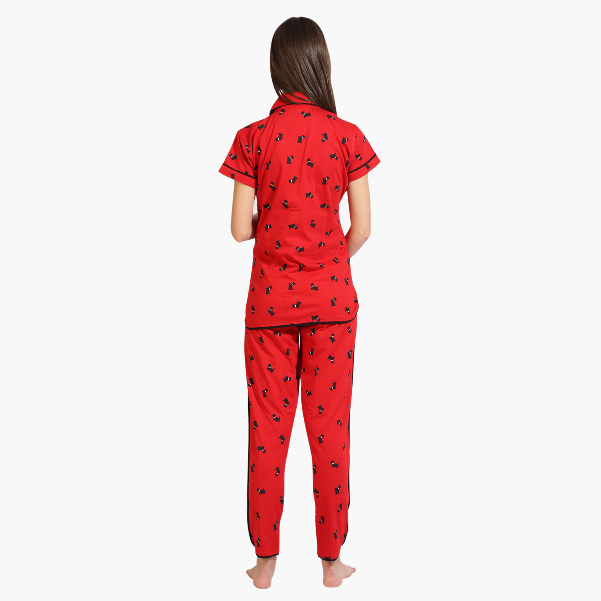 House of Napius Maternity Printed Long Sleeves Shirt and Pyjama Set-baby-maternalcare-maternitywear-image-2
