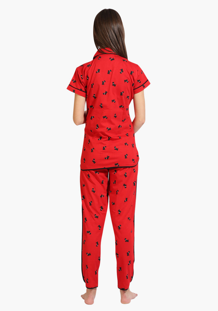House of Napius Maternity Printed Long Sleeves Shirt and Pyjama Set-Nightwear-image-1