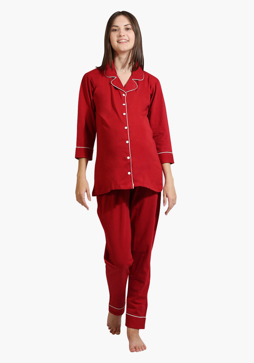 House of Napius Maternity Shirt and Pyjama Set-Nightwear-image-0