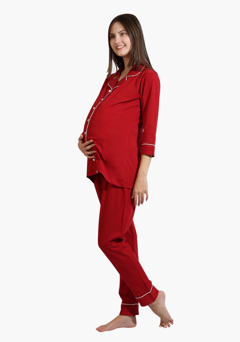 House of Napius Maternity Shirt and Pyjama Set-Nightwear-image-2
