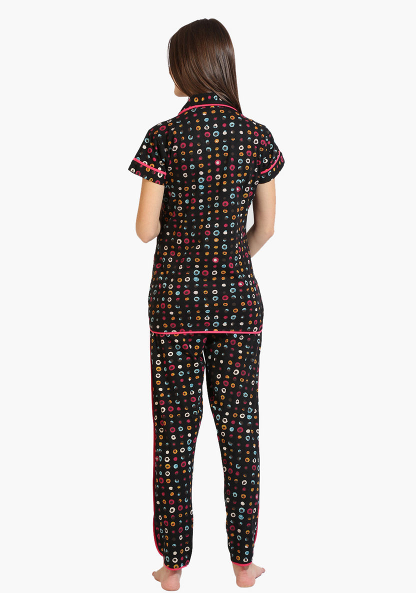 House of Napius Maternity Printed Shirt and Pyjamas Set-Nightwear-image-1