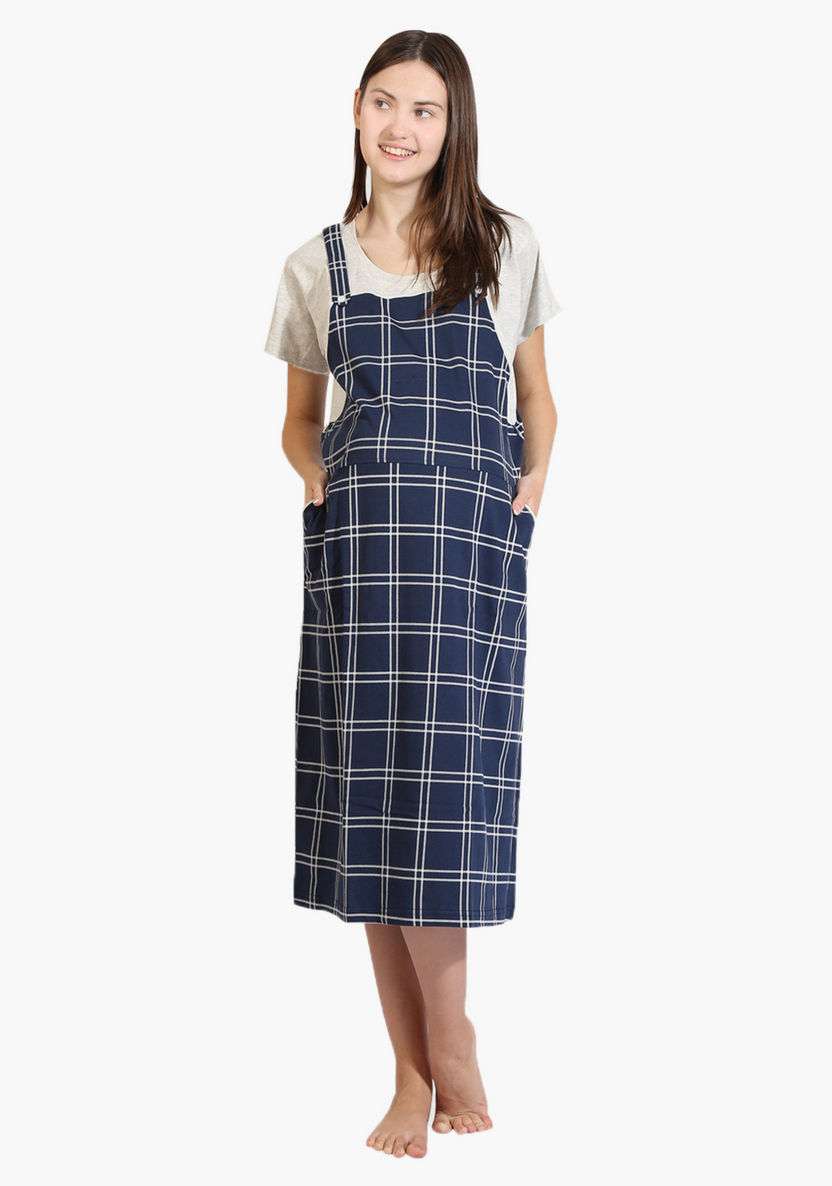 House of Napius Maternity Chequered Dress-Nightwear-image-0