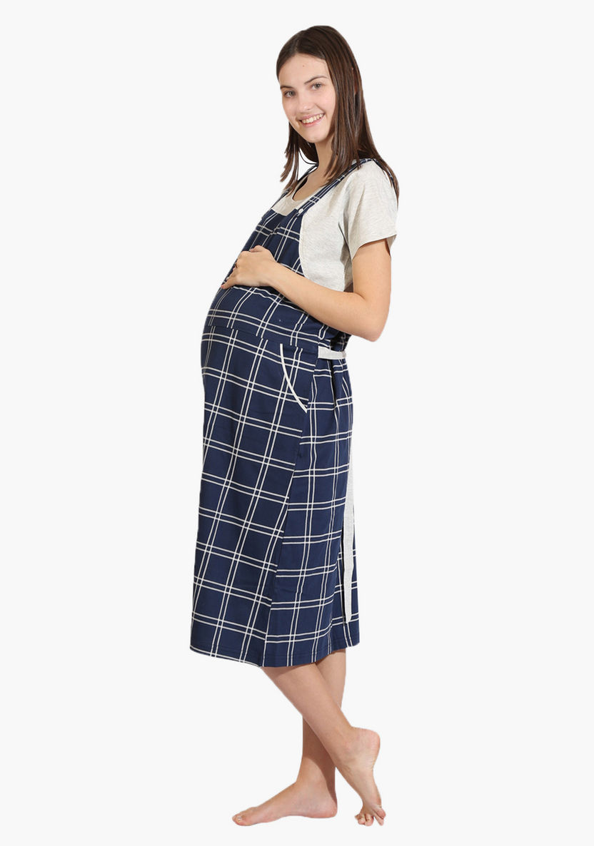 House of Napius Maternity Chequered Dress-Nightwear-image-2