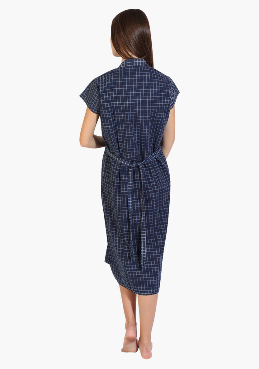 House of Napius Chequered Maternity Dress-Nightwear-image-1