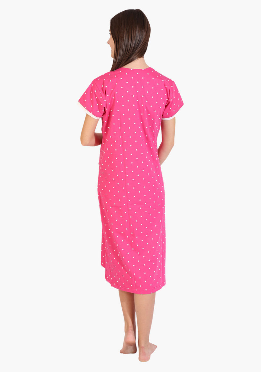 House of Napius Maternity Printed Feeding Sleep Dress-Nightwear-image-1