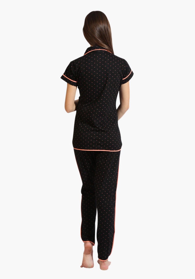 House of Napius Maternity Printed Short Sleeves Shirt and Pyjama Set-Nightwear-image-1