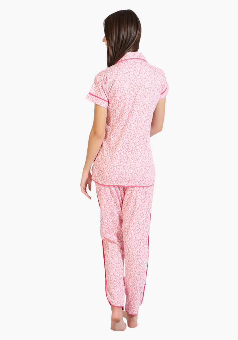 House of Napius Maternity Printed Shirt and Pyjama Set-Nightwear-image-1
