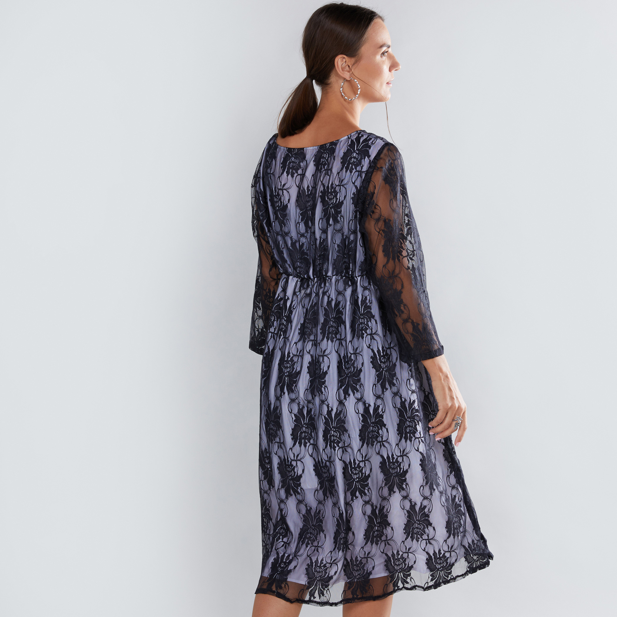 House of Napius Maternity Lace Dress with 3/4 Sleeves-baby-maternalcare-maternitywear-image-4