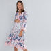 House of Napius Maternity Floral Printed Dress with Tie Ups-Twinning-thumbnail-2