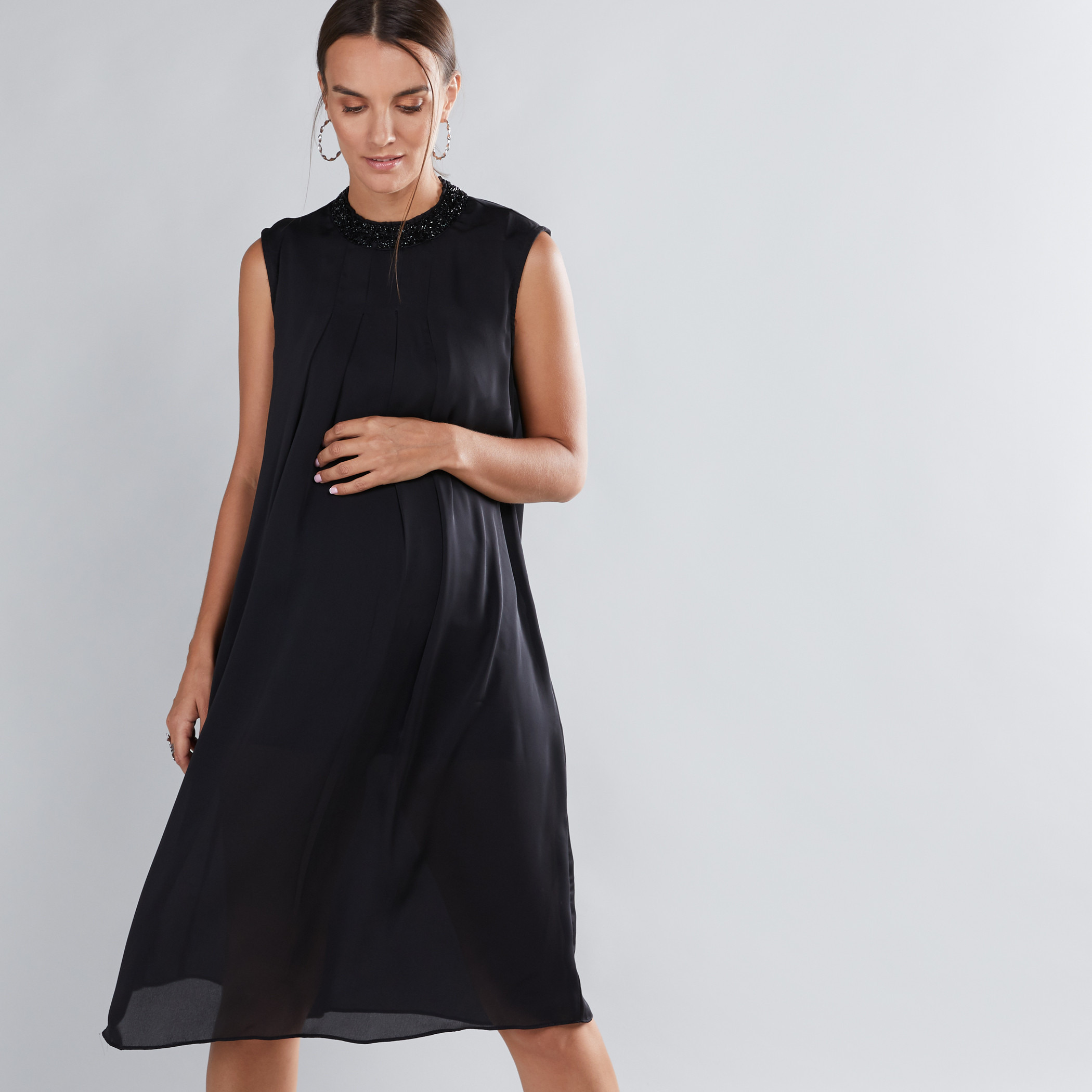 House of Napius Embellished Sleeveless Maternity Midi Dress-baby-maternalcare-maternitywear-image-3
