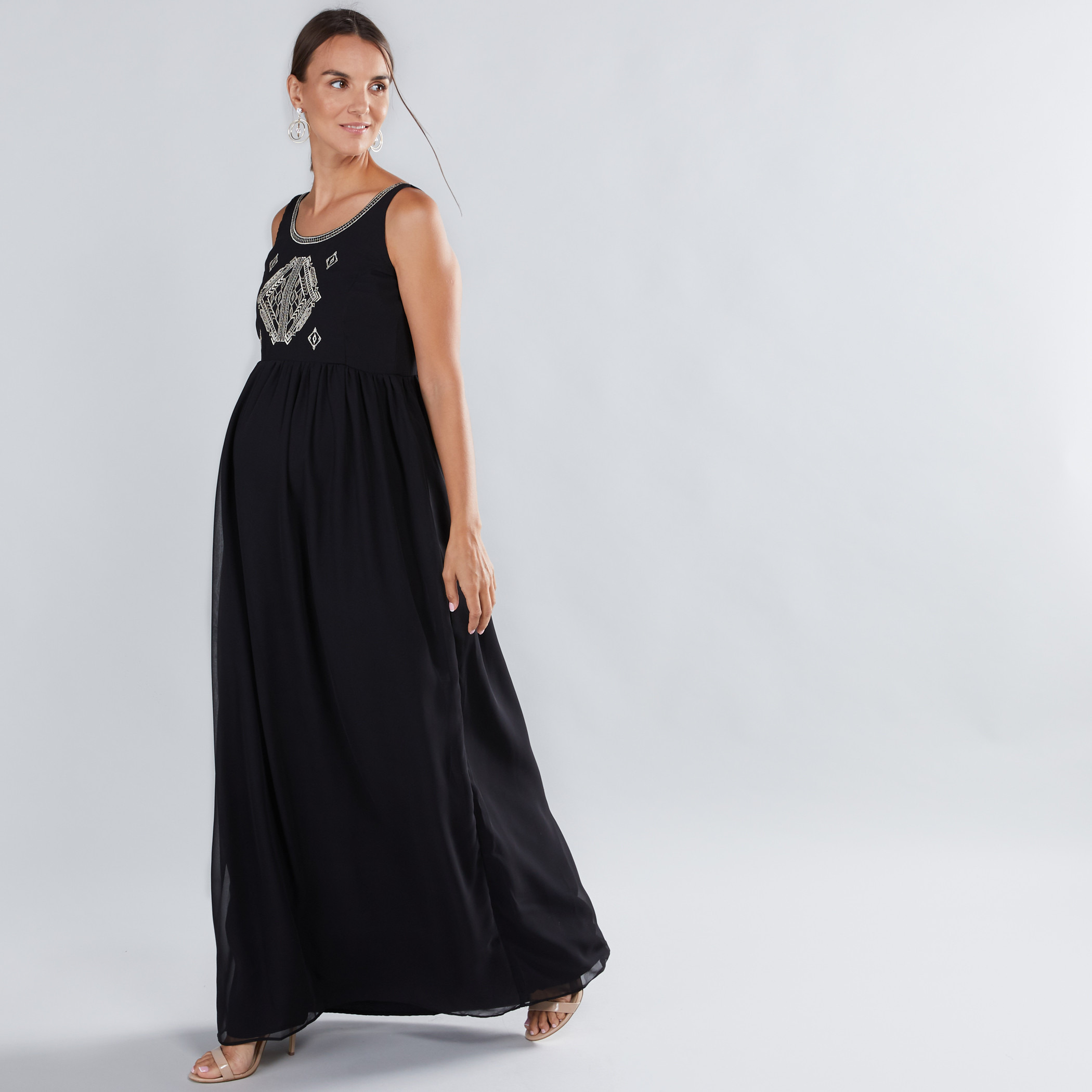 House of Napius Maternity Embroidered Maxi Dress-others-image-3