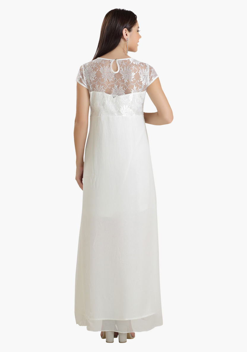 House of Napius Maternity Maxi Dress with Lace Detail-Dresses-image-1