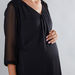 House of Napius Maternity Midi Dress with V-Neck and 3/4 Sleeves-Dresses-thumbnail-3