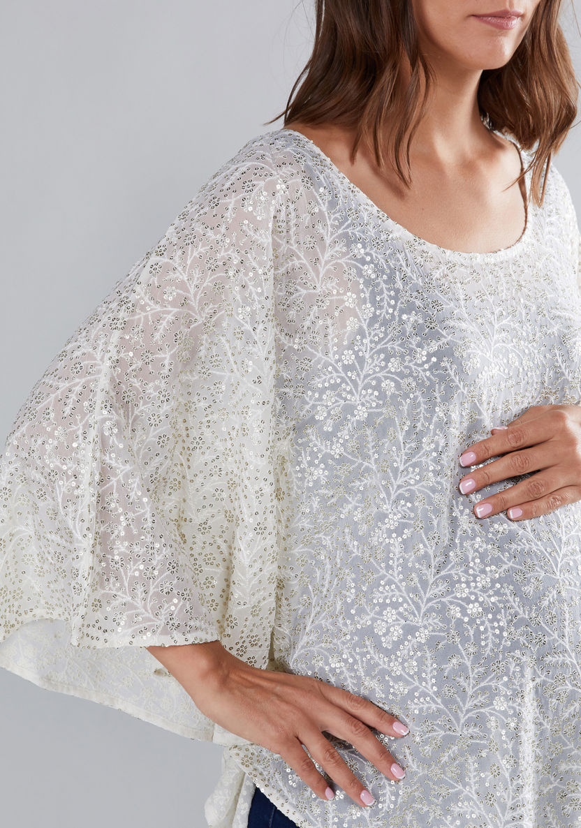 House of Napius Maternity Sequin Detail Poncho-Tops-image-3