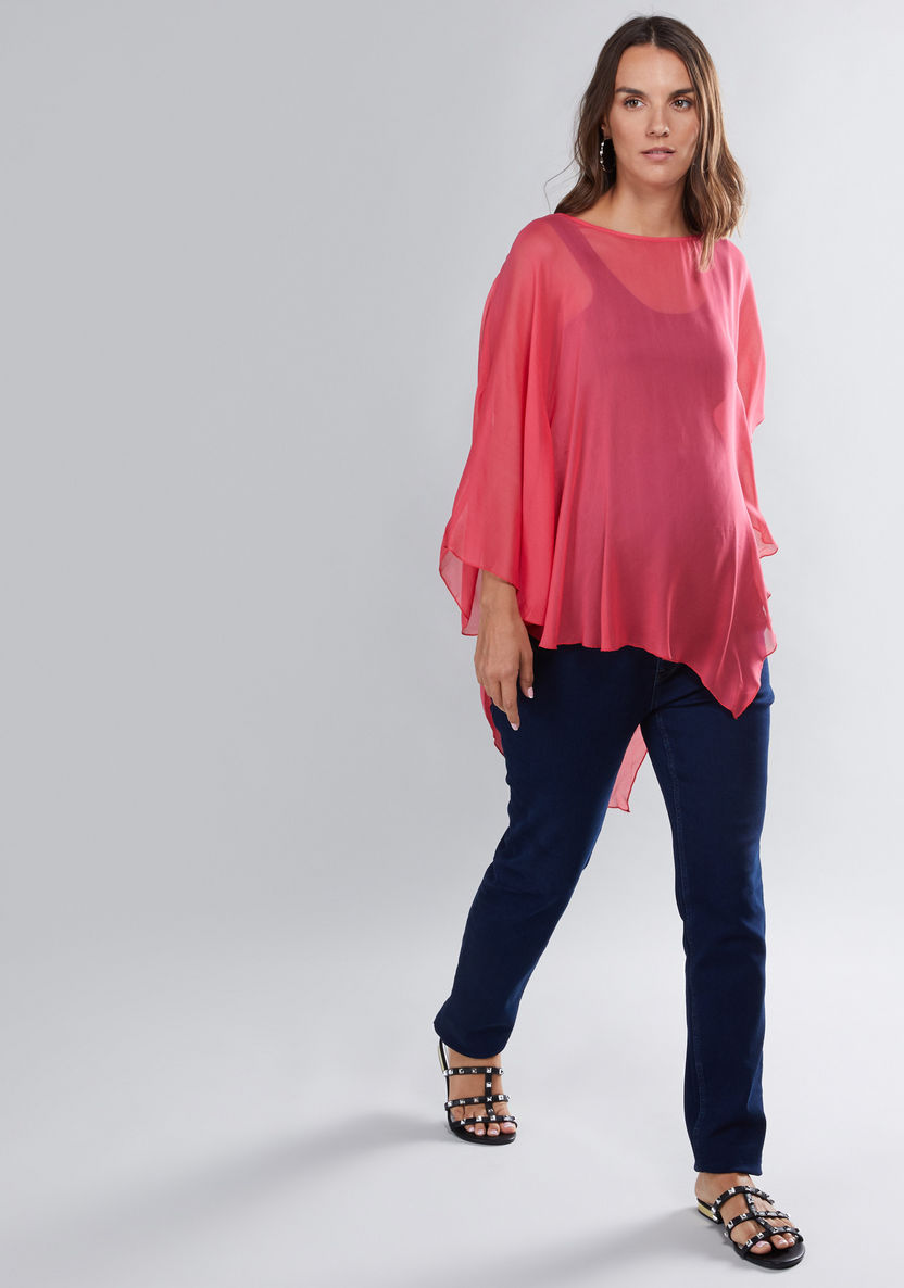 House of Napius Maternity Boat Neck Poncho-Tops-image-0