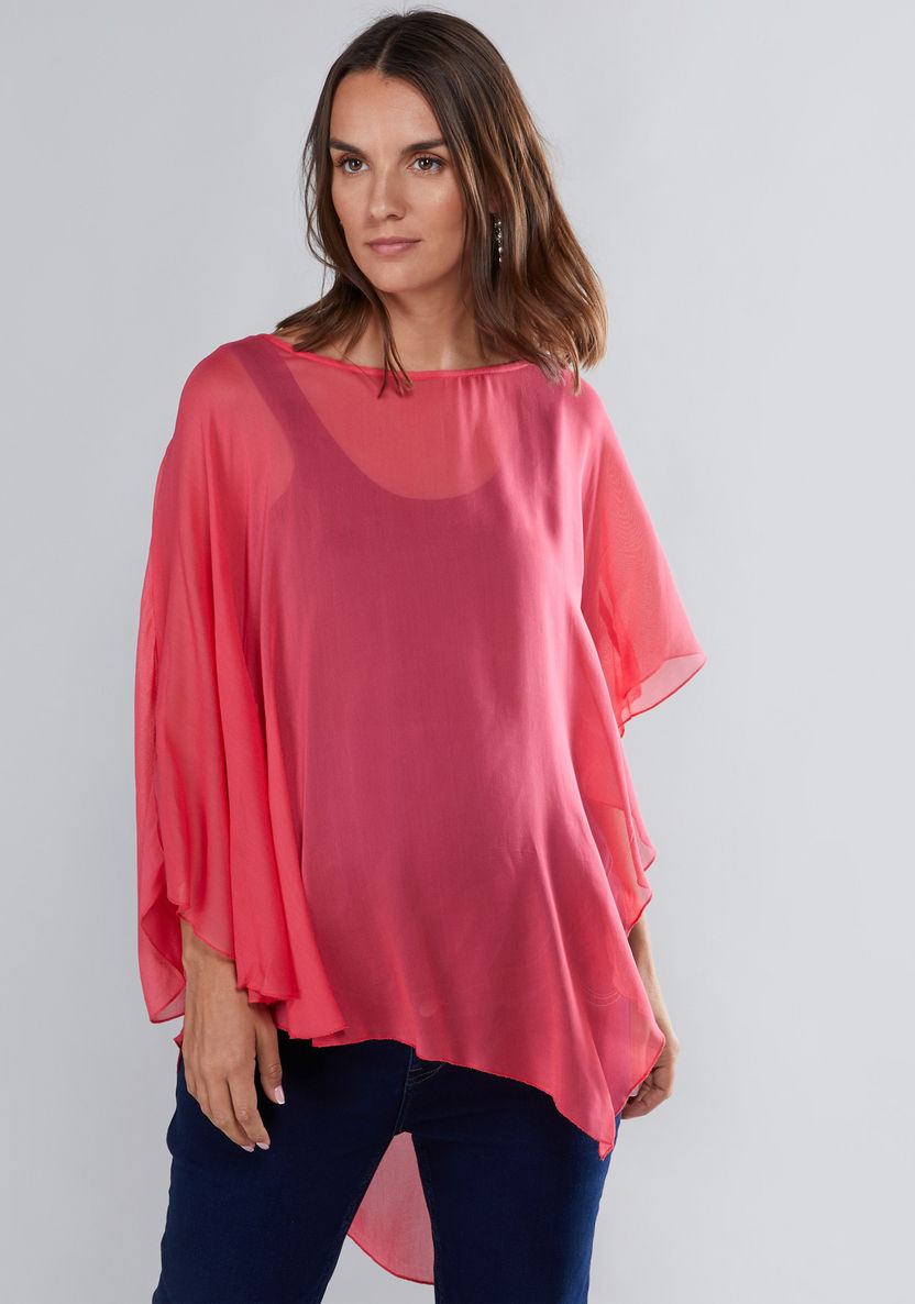 House of Napius Maternity Boat Neck Poncho-Tops-image-2