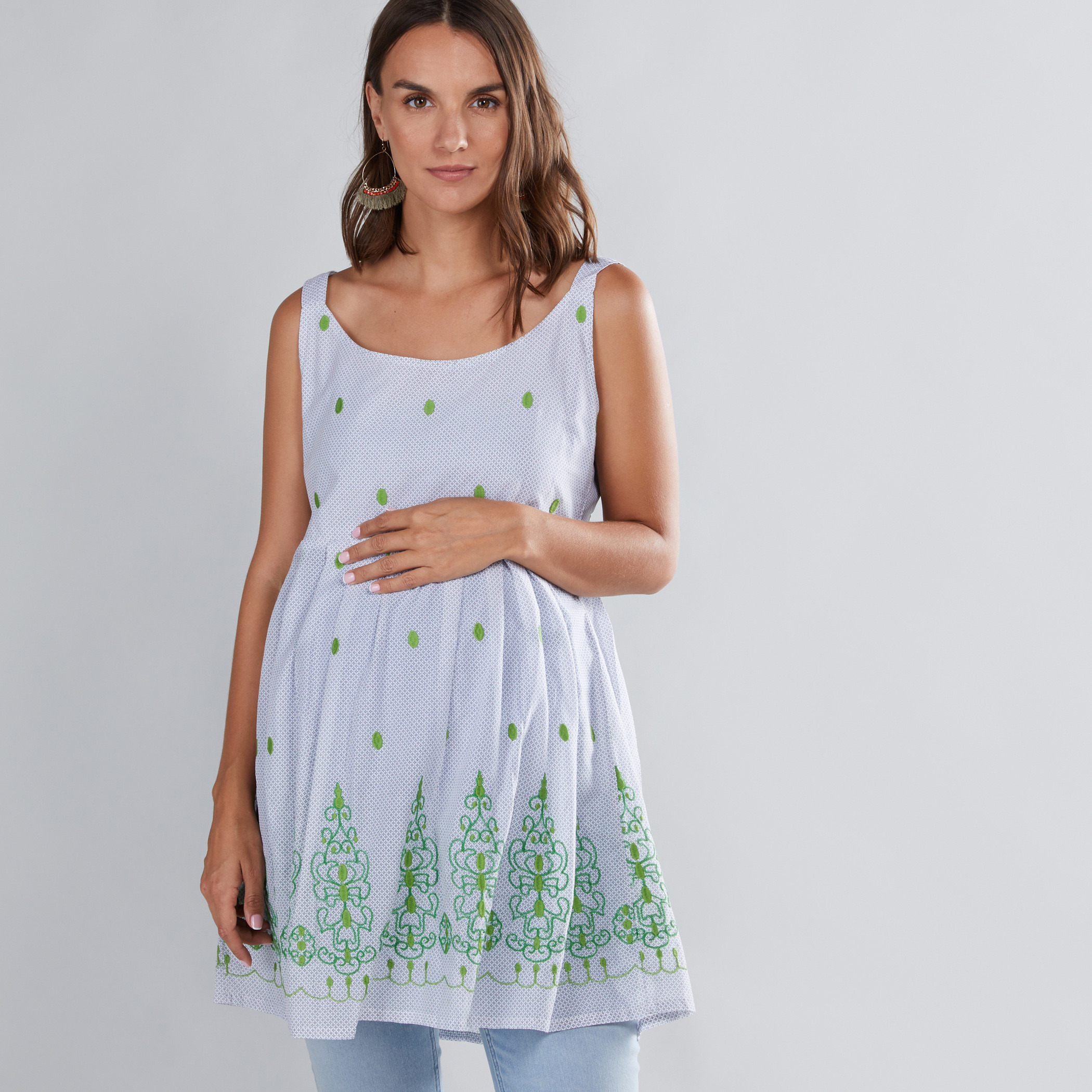 House of Napius Maternity Printed Sleeveless Tunic-baby-maternalcare-maternitywear-image-3