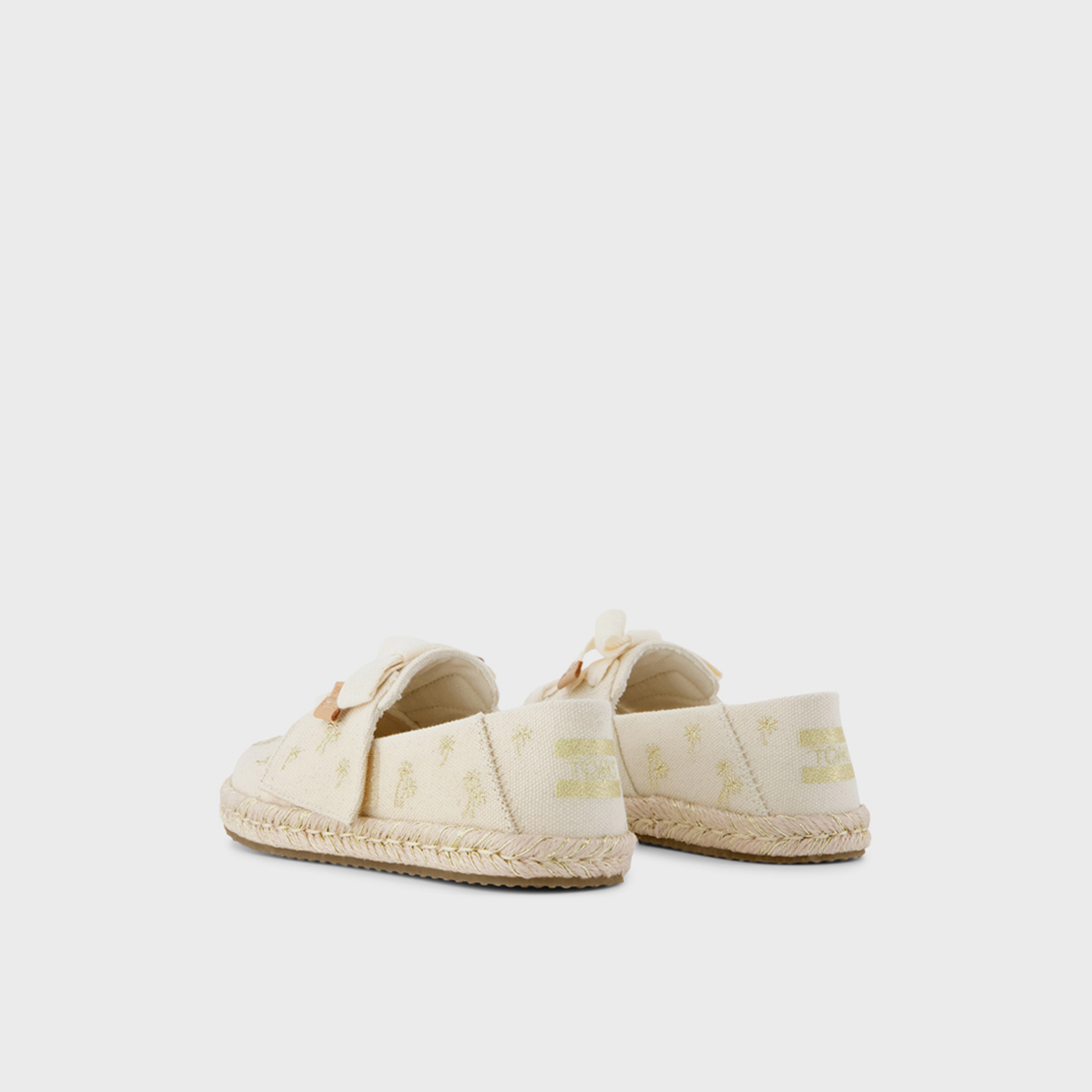 Toms Girls Slip-On Carolina Lace-Up Espadrilles | NAT-MTLC-EMB-PALM-TR-YT-CARLUP-girls-shoes-loafers-image-2