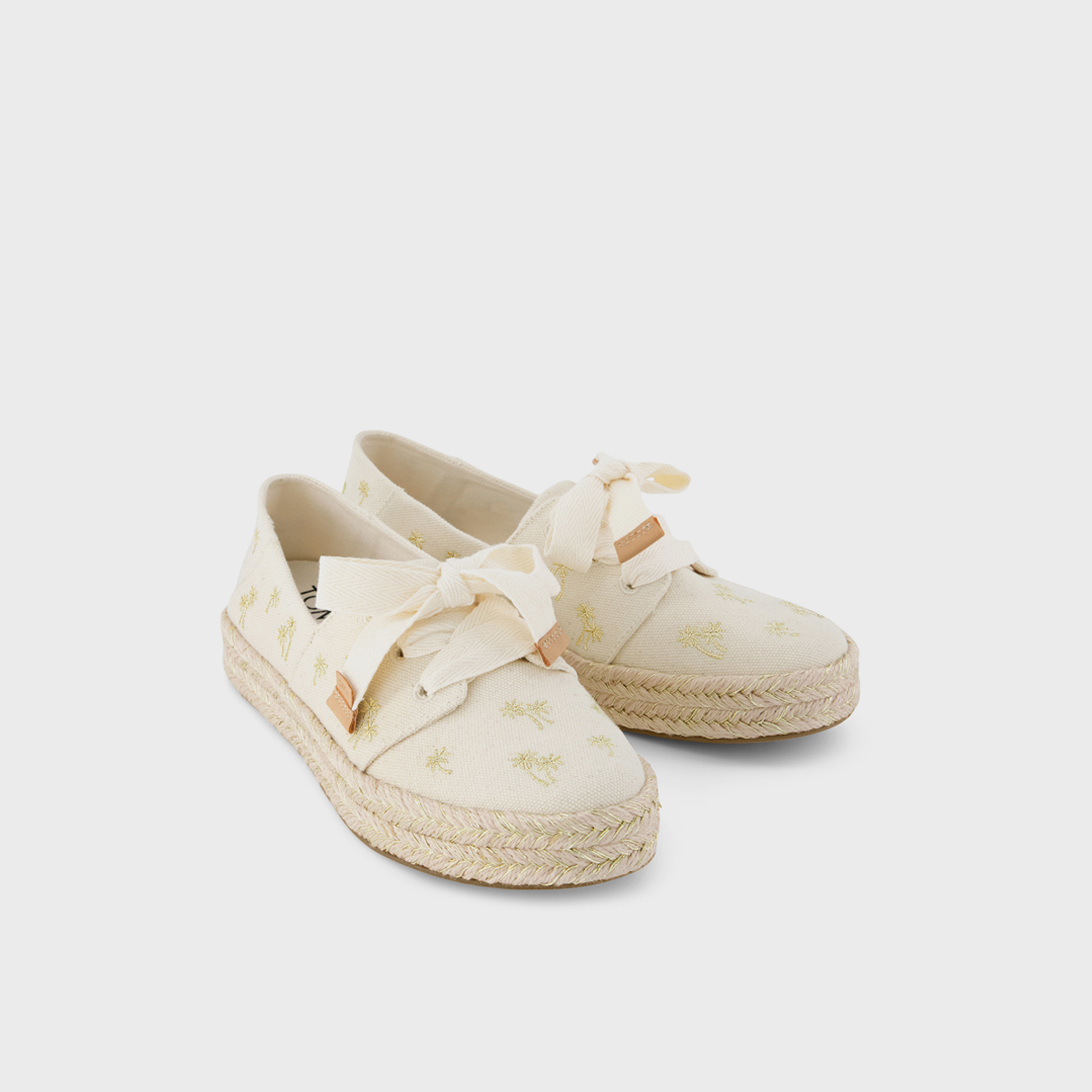 Toms Women's Slip-On Natural Undyed Flatform Espadrilles | NAT-UNDYD-EMBR-PALM-TRE-WM-CAR-women-shoes-flats-espadrilles-image-1