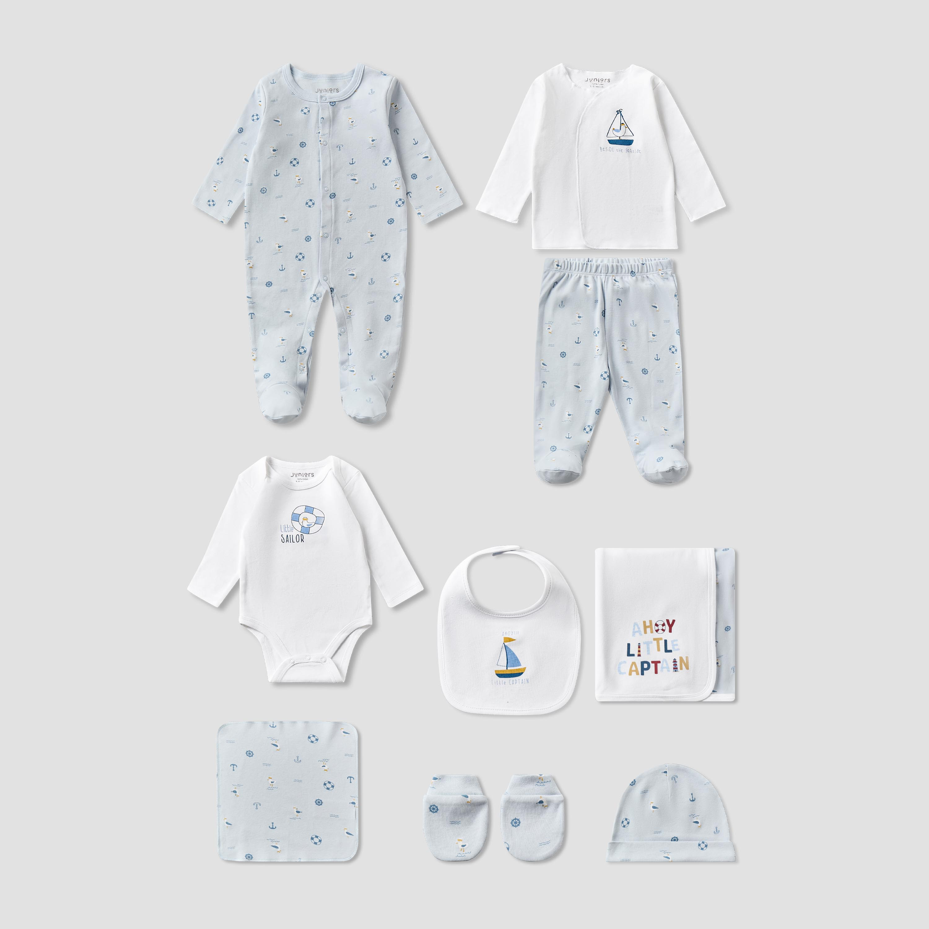 Set of 9 Juniors Clothing Gift Set with Nautical Print-baby-boys-clothing-setsandcoords-image-2