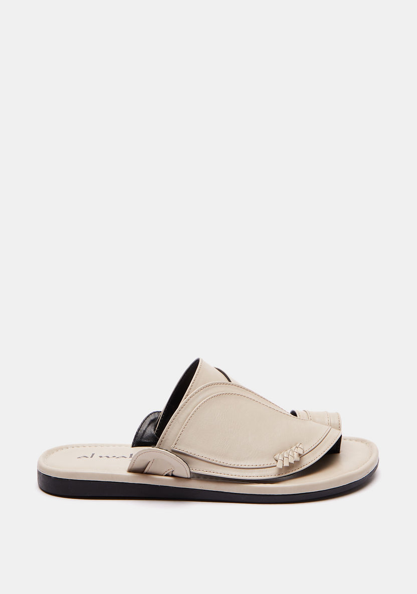 Al Waha Solid Slip-On Arabic Sandals with Toe Ring Accent-Boy%27s Sandals-image-0
