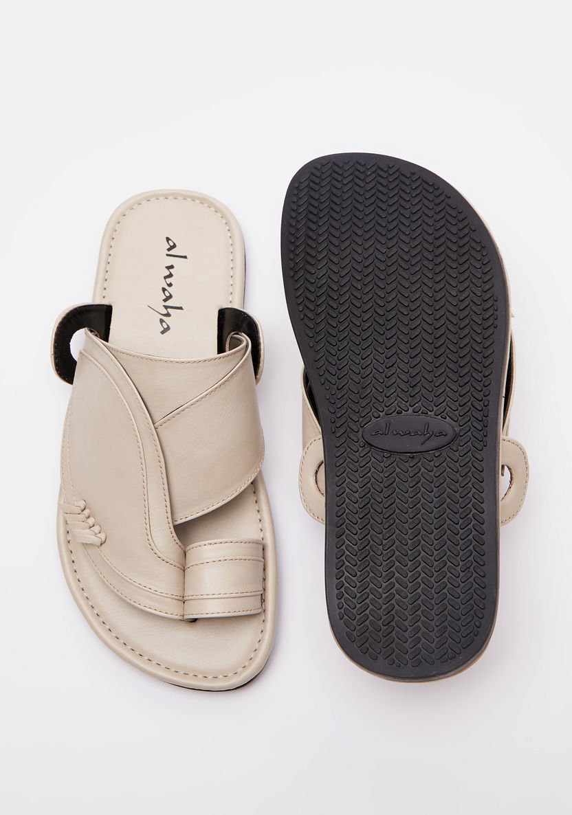 Al Waha Solid Slip-On Arabic Sandals with Toe Ring Accent-Boy%27s Sandals-image-4