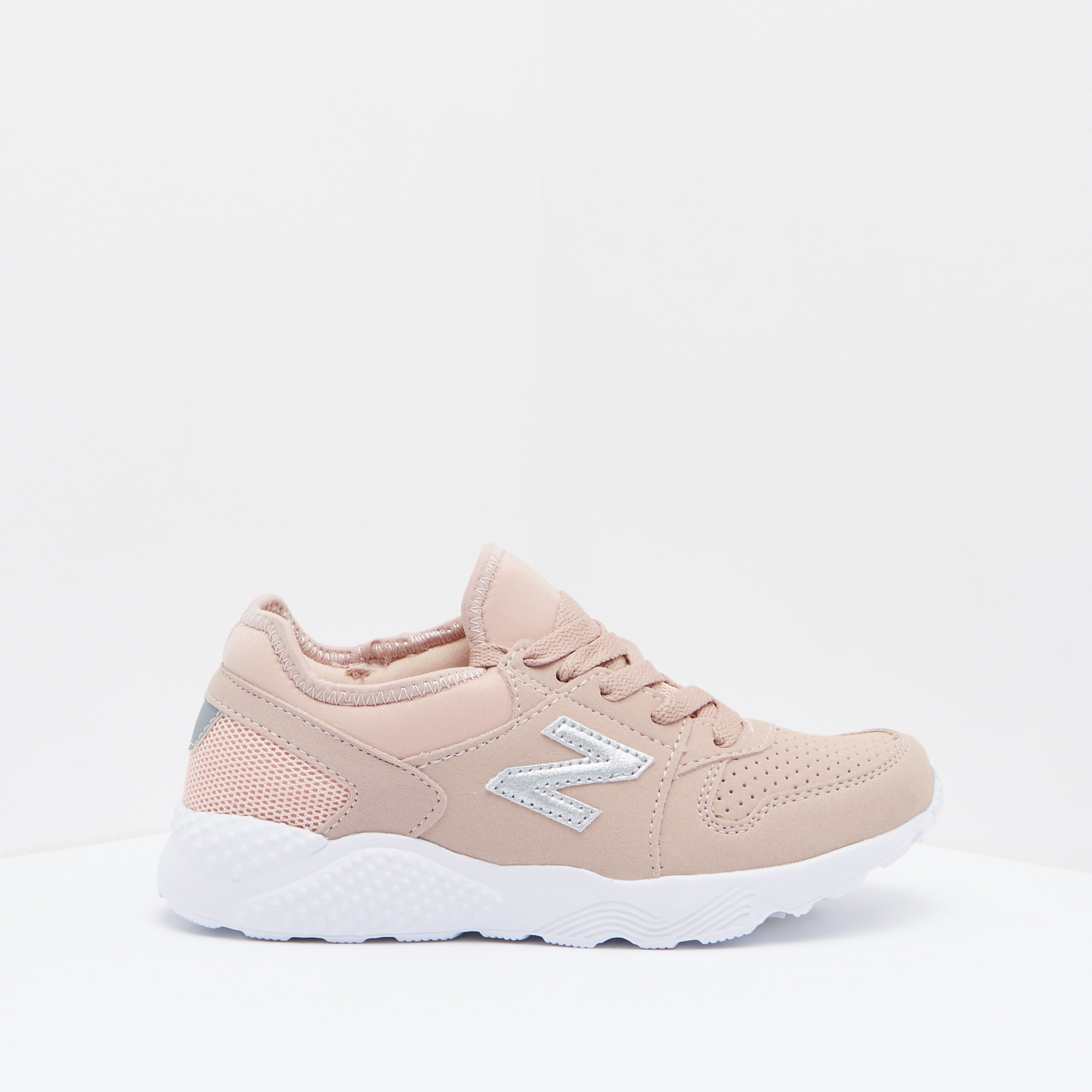 حذاء مشي بارز الملمس برباط وتفاصيل درزات للبنات-girls-shoes-sneakers-image-1