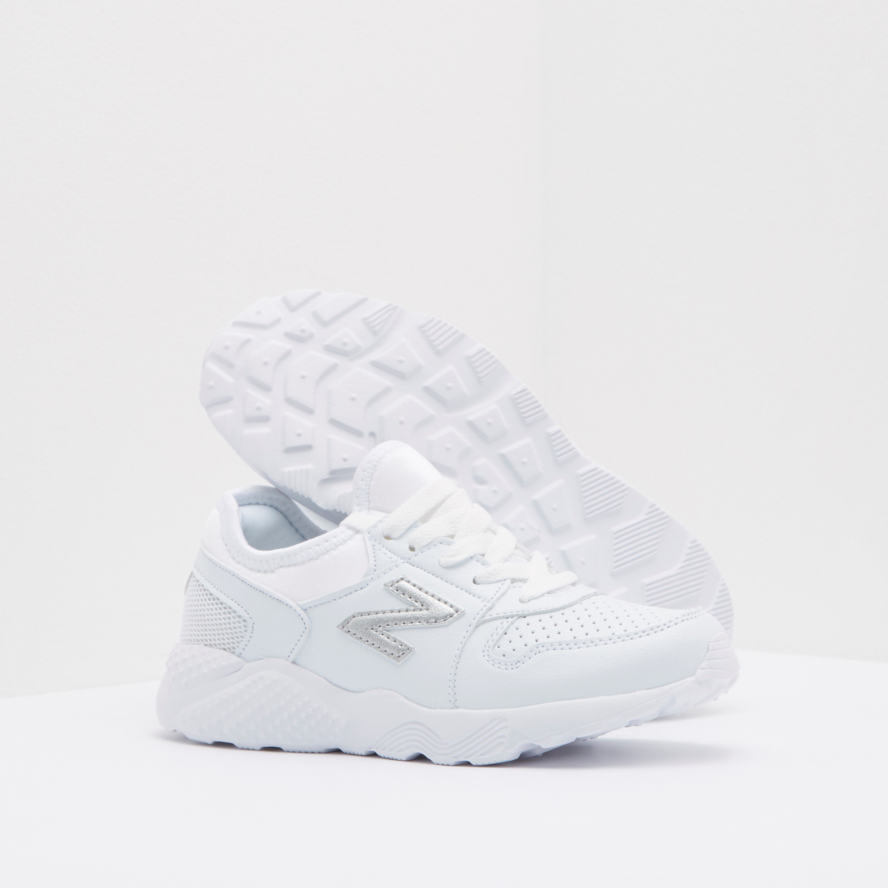 Girls Textured Stitch Detail Lace-Up Walking Shoes-girls-shoes-sneakers-image-3