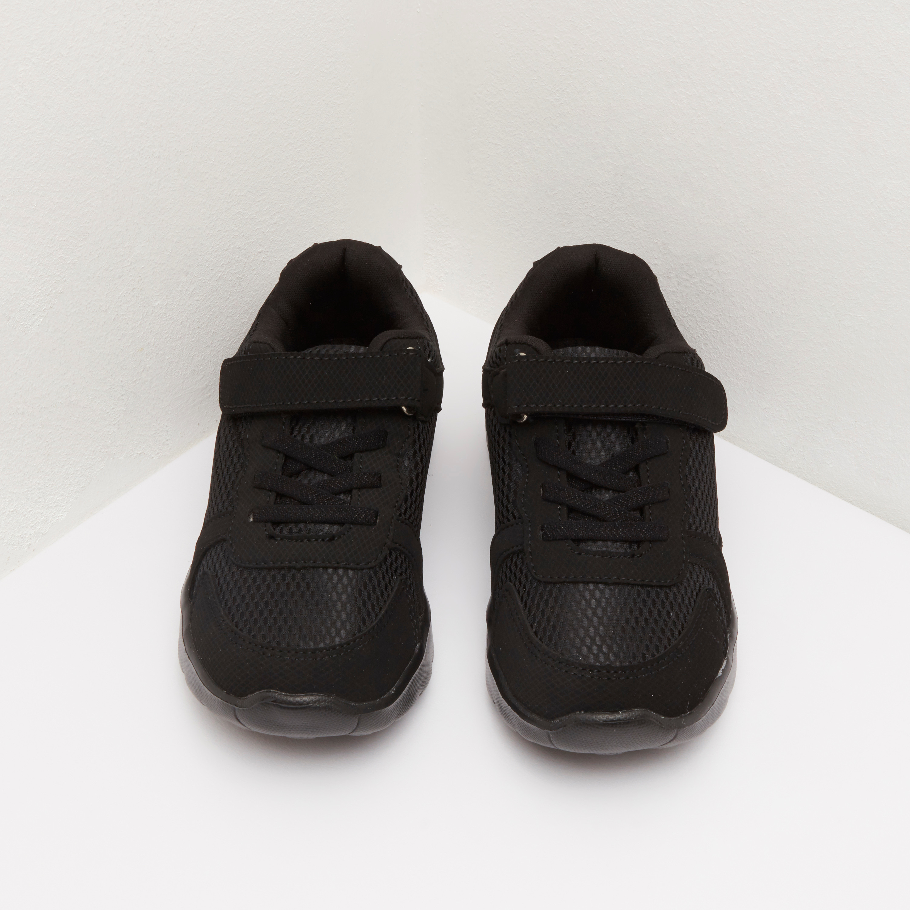 Girls Textured Hook & Loop Trainers Shoes-girls-shoes-sneakers-image-2