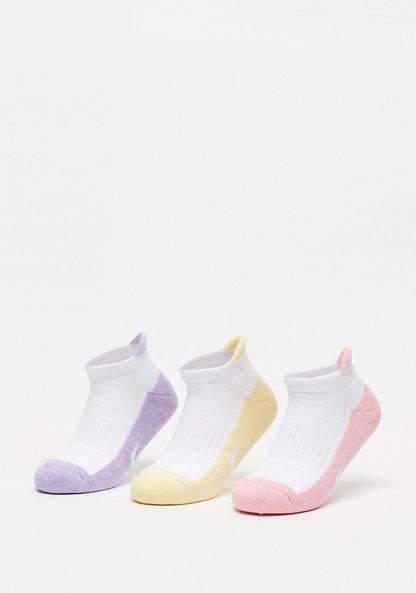 Dash Textured Ankle Length Socks - Set of 3-Girl%27s Socks & Tights-image-0