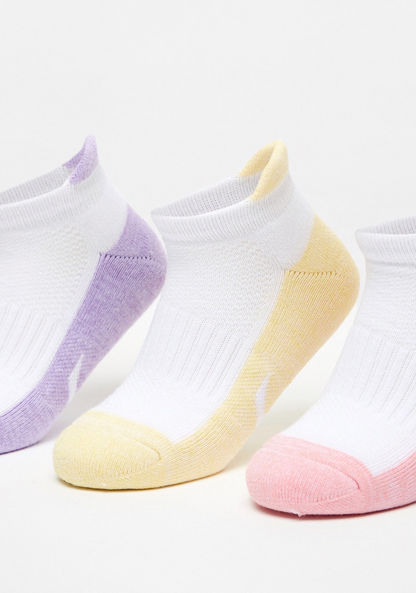 Dash Textured Ankle Length Socks - Set of 3-Girl%27s Socks & Tights-image-2