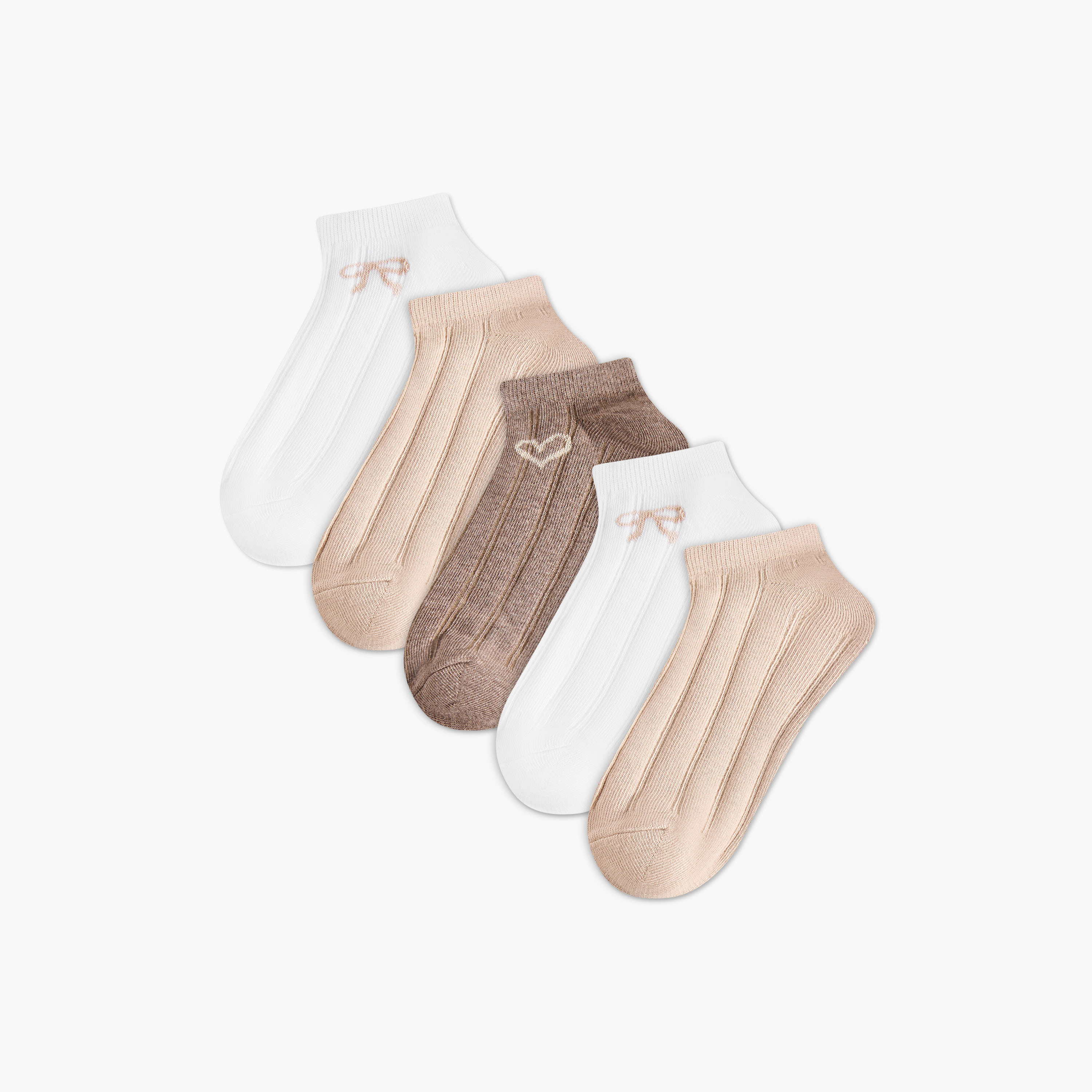 Flora Bella Pack of 5 Ankle Length Cotton Socks-women-socksandstockings-image-1
