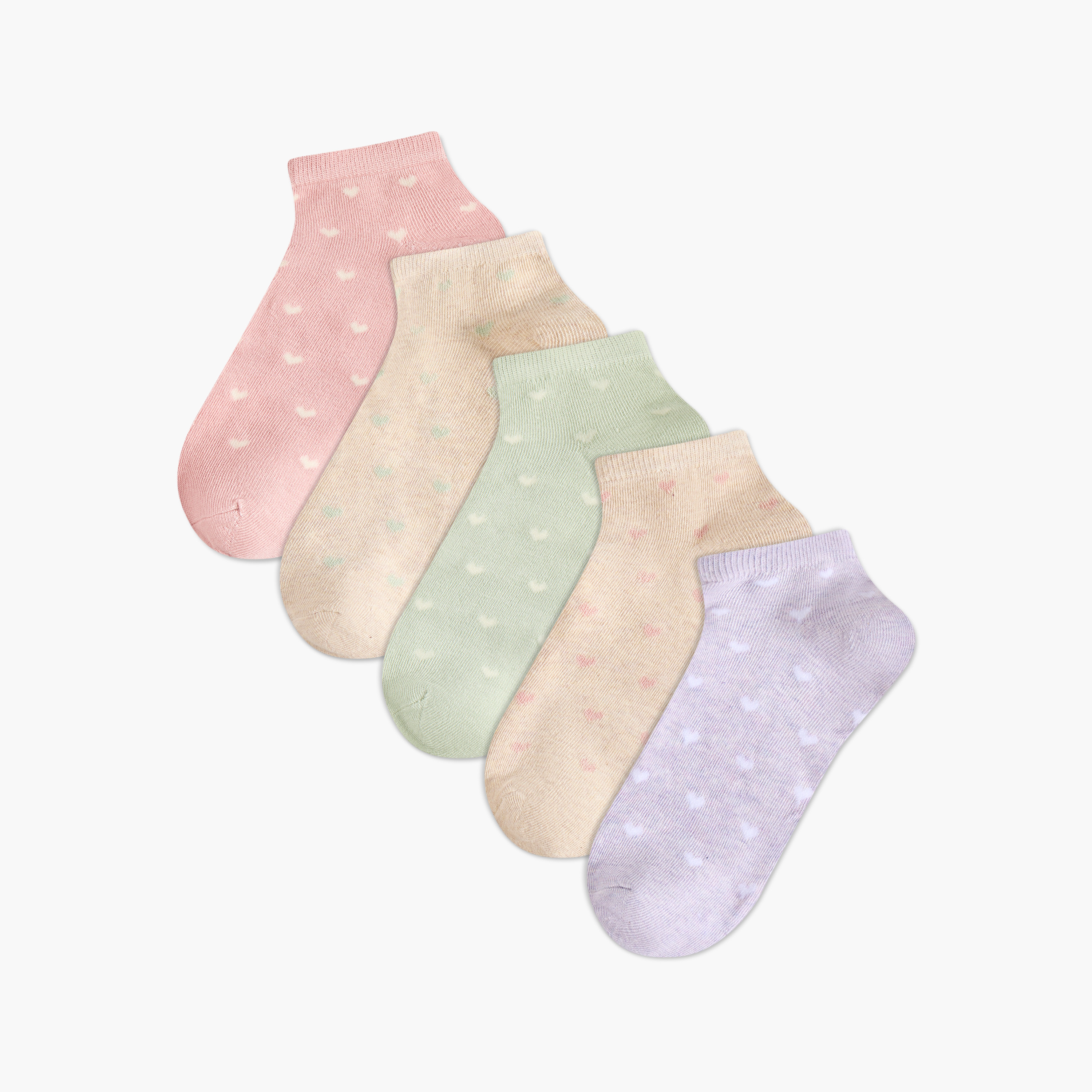 Flora Bella Pack of 5 Ankle Length Cotton Socks-women-socksandstockings-image-1