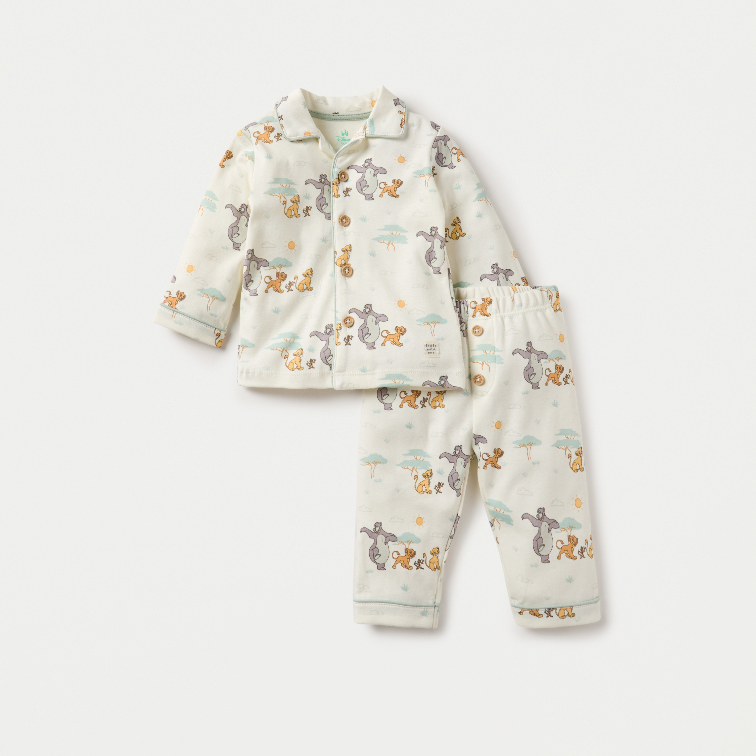 Disney Lion King Print Shirt and Pyjama Set-baby-boys-clothing-nightwear-pyjamasets-image-1