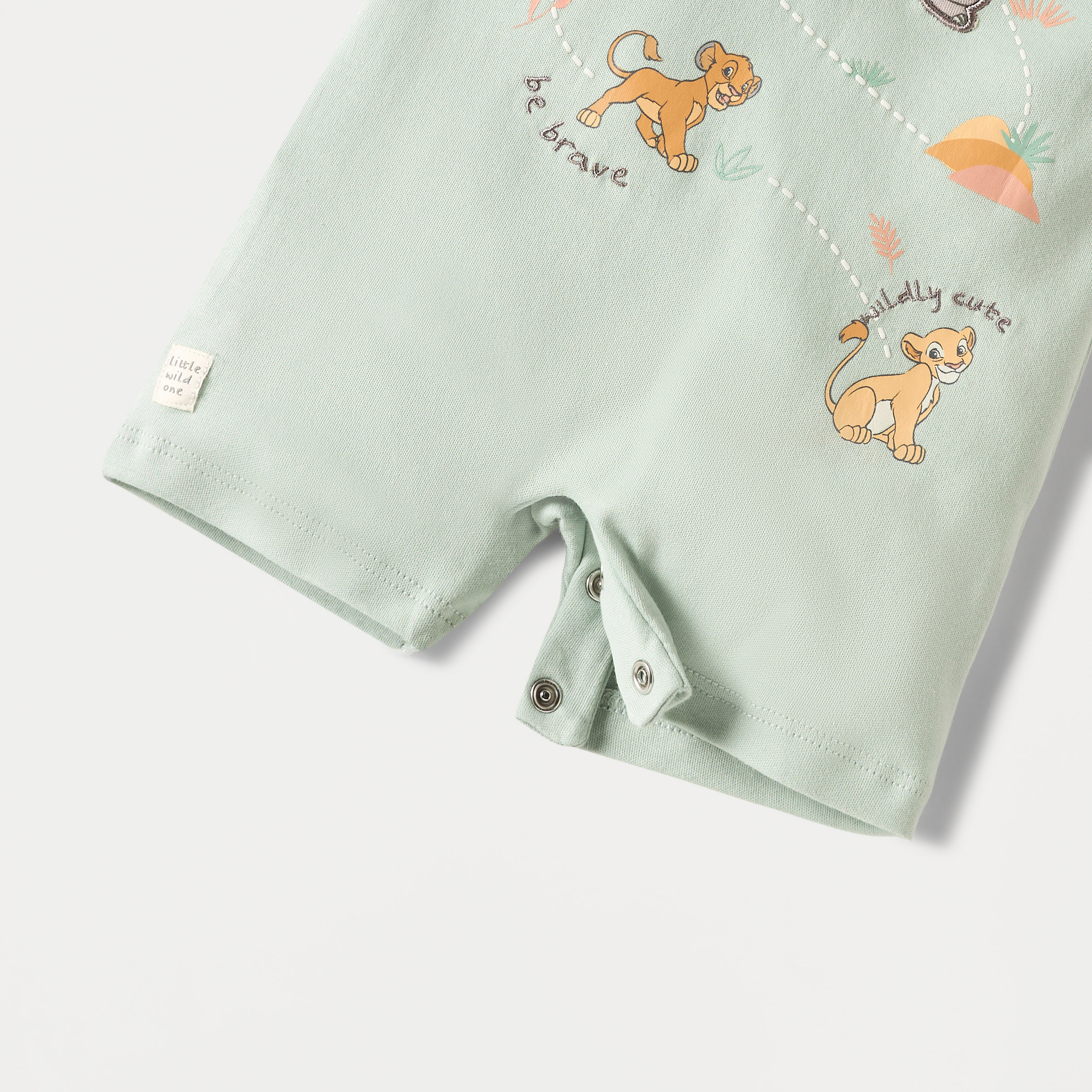أفرول بطبعات ليون كينج وأكمام قصيرة وأزرار إغلاق من ديزني-baby-boys-clothing-rompers-image-4