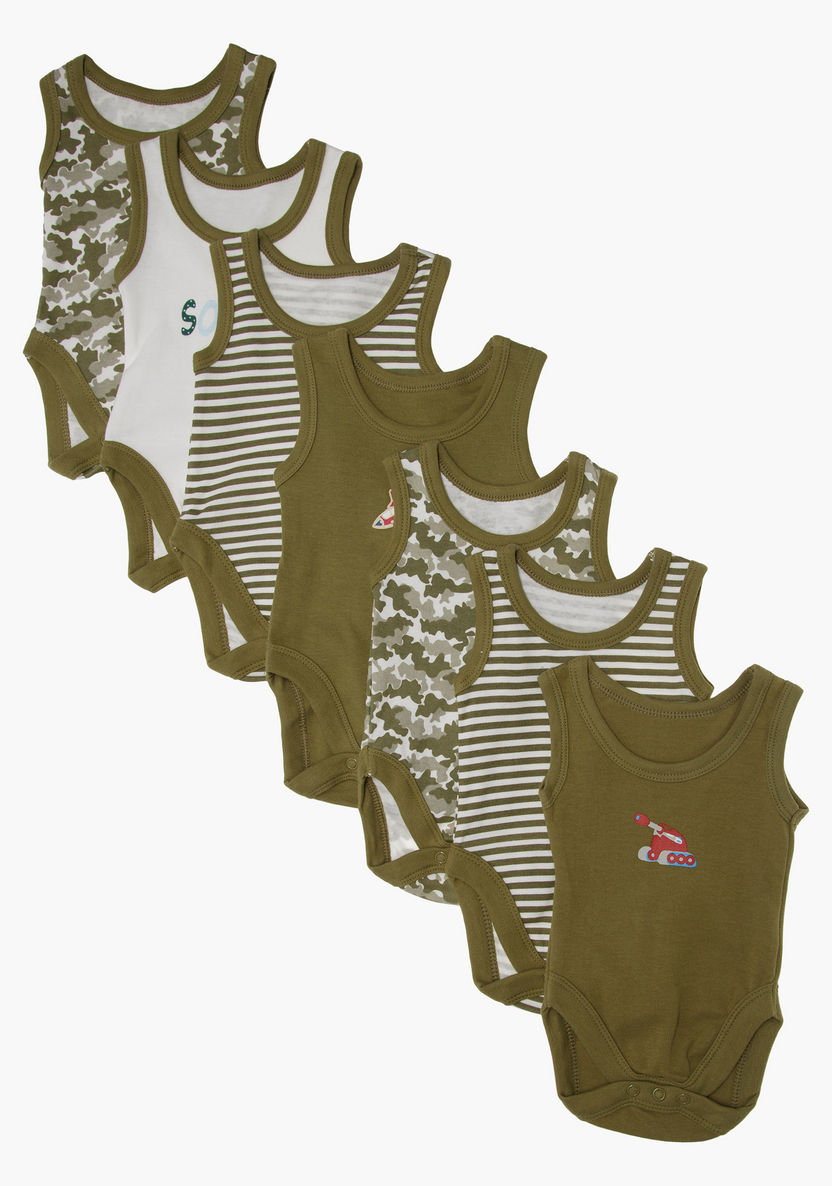 Juniors Printed Bodysuit - Set of 7-Rompers%2C Dungarees and Jumpsuits-image-0