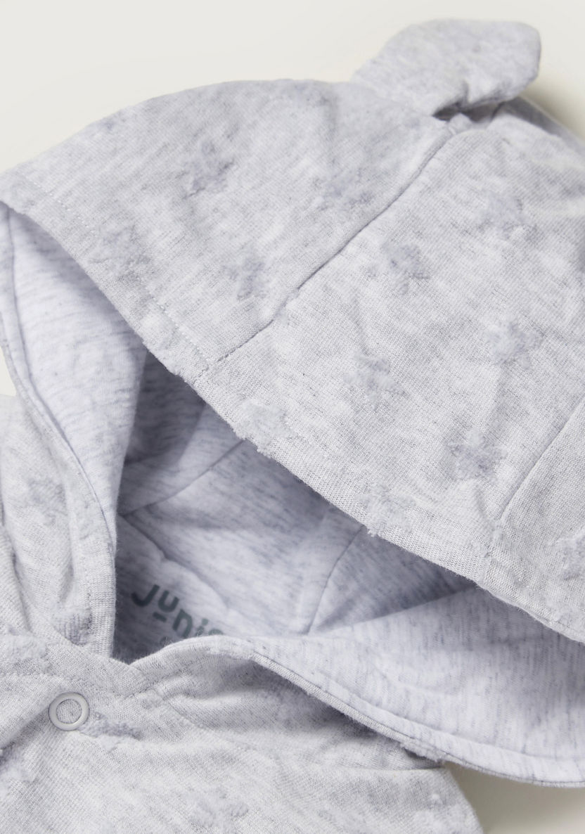 Juniors Self Design Zippered Sleepsuit with Long Sleeves and Hood-Sleepsuits-image-1