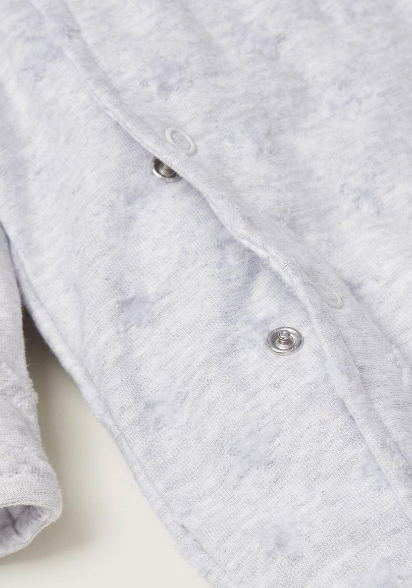 Juniors Self Design Zippered Sleepsuit with Long Sleeves and Hood-Sleepsuits-image-2