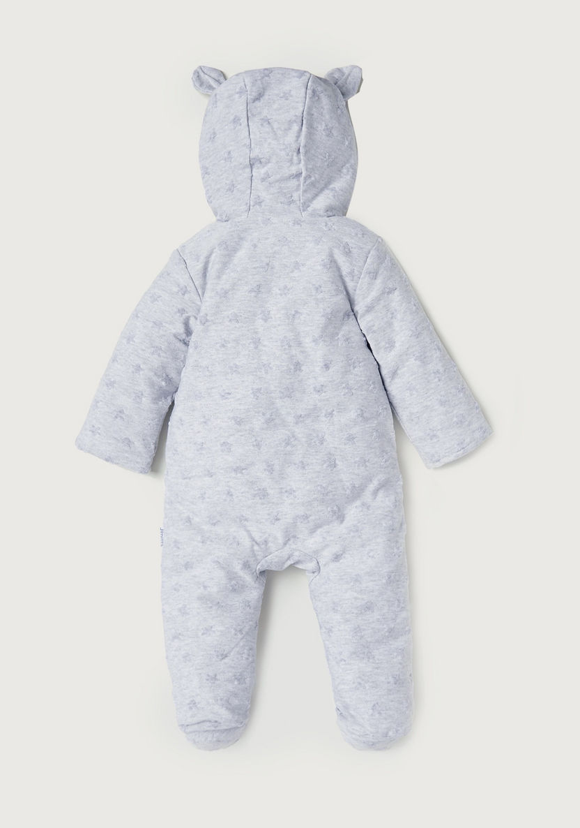 Juniors Self Design Zippered Sleepsuit with Long Sleeves and Hood-Sleepsuits-image-3